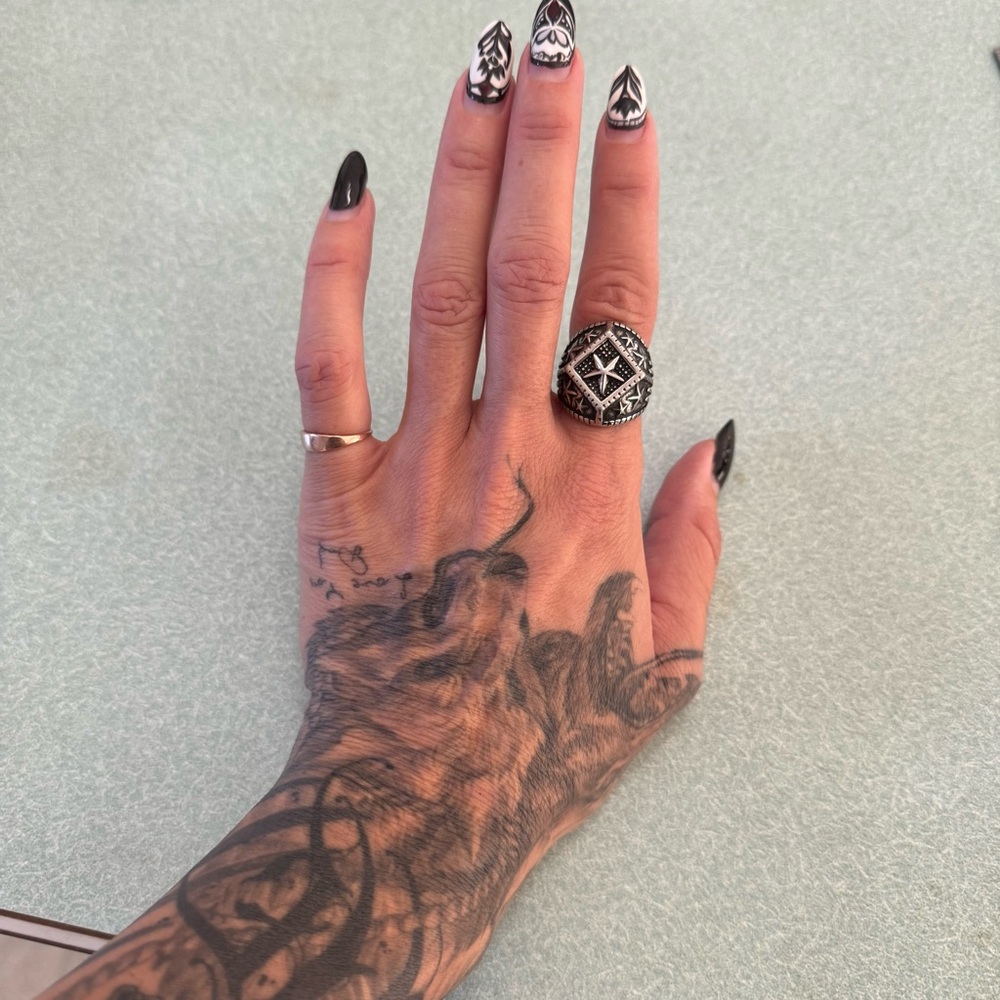 Silver star ring. Unisex. - Picture 4 of 4